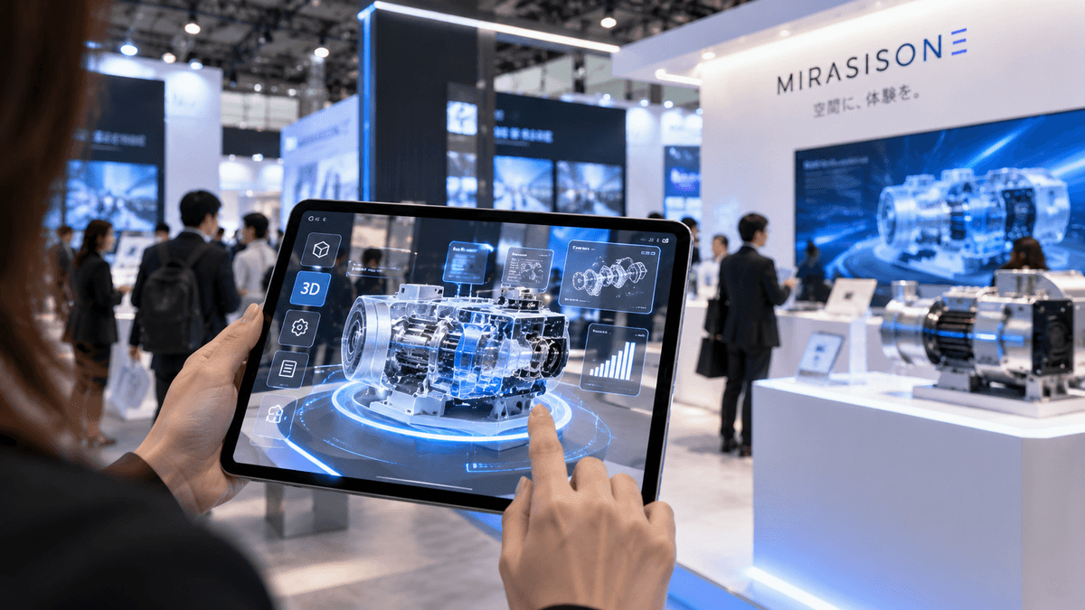 展示会ブースでAR製品デモ|実物がなくても3Dで体験