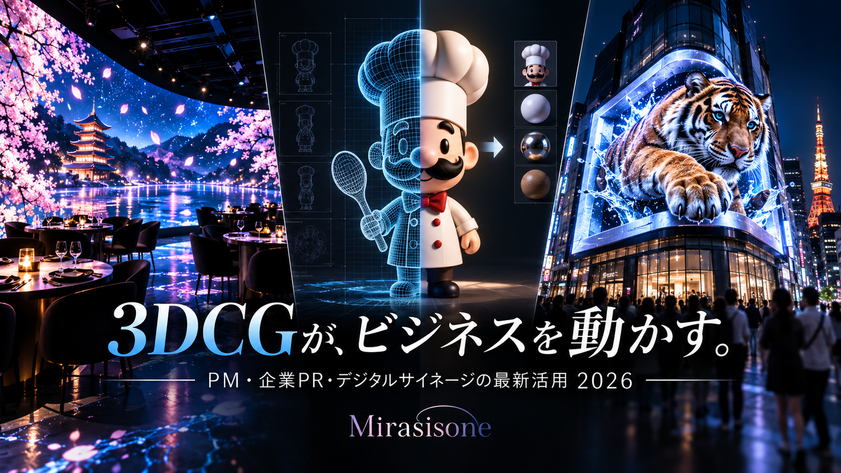 3DCG映像制作の最新活用2026｜プロジェクションマッピング・企業PR・デジタルサイネージの事例と費用