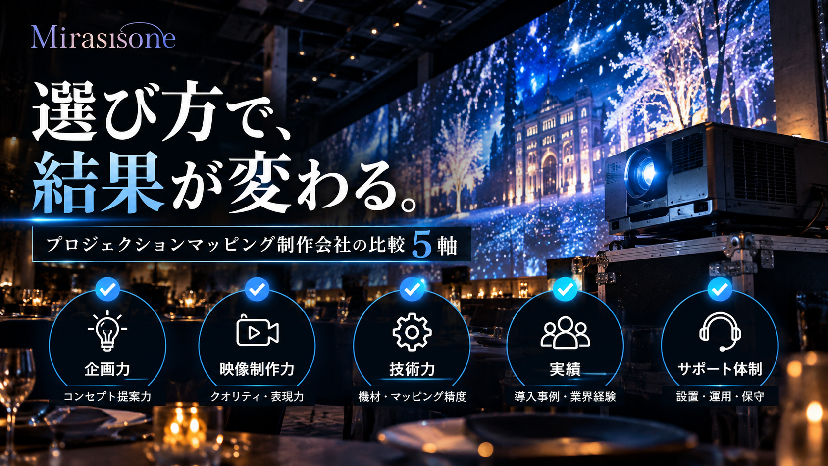 プロジェクションマッピング制作会社の選び方2026決定版｜5つの比較軸と見積もり前の準備チェックリスト